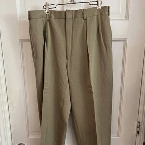 Vintage POLO RALPH LAUREN Men Size 36x28 Tan Wool Pleated Dress Slacks Trousers